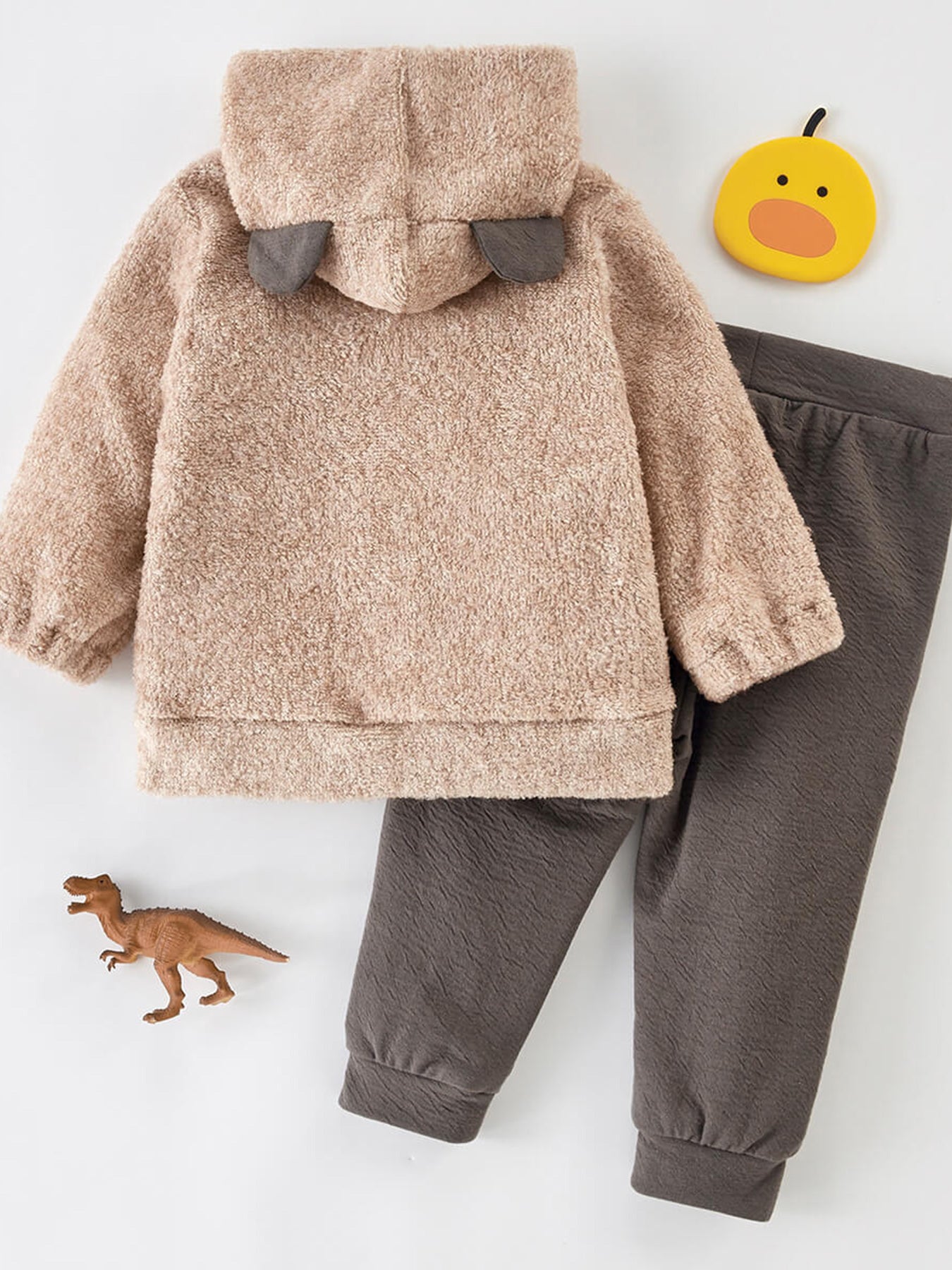 2pc Toddler Boy Bear Hooded Sweater & Pants Set