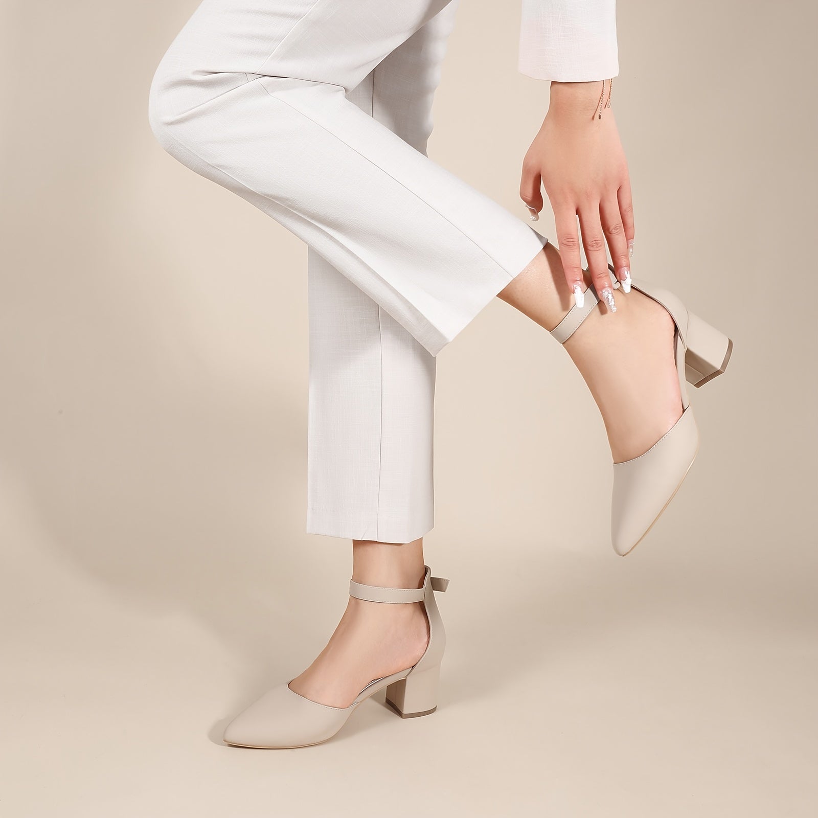 Ankle Strap Chunky Heeled Shoes for Women