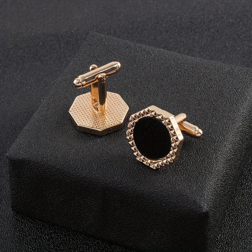 Metal Hexagon Button Cufflinks Shirt Cufflinks Versatile Accessories