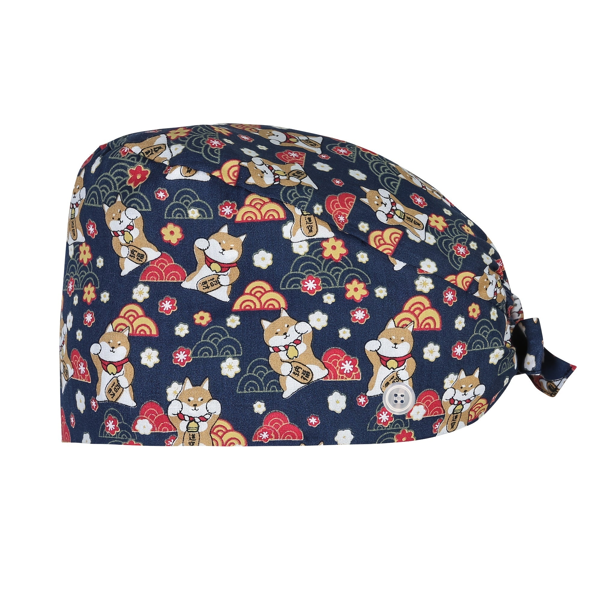 Puppy Animals Print Working Cap Unisex Cotton Hat with Sweatband