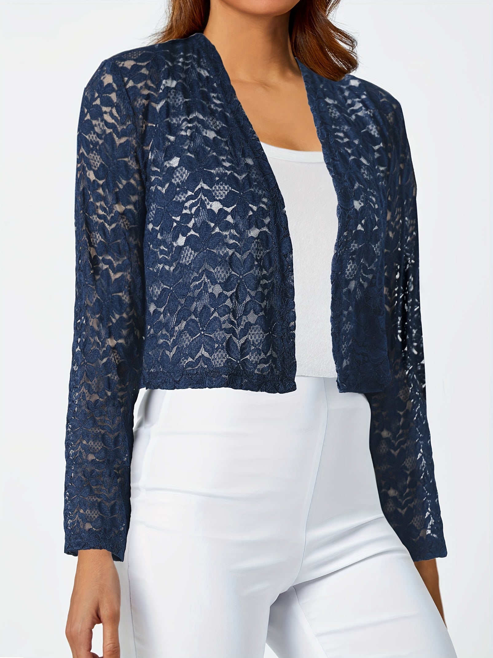 Stylish Lace Open Front Cardigan for Women