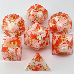 7pcs Resin Sided Dice Board Game Set, Sharp Resin Playing Game Dice