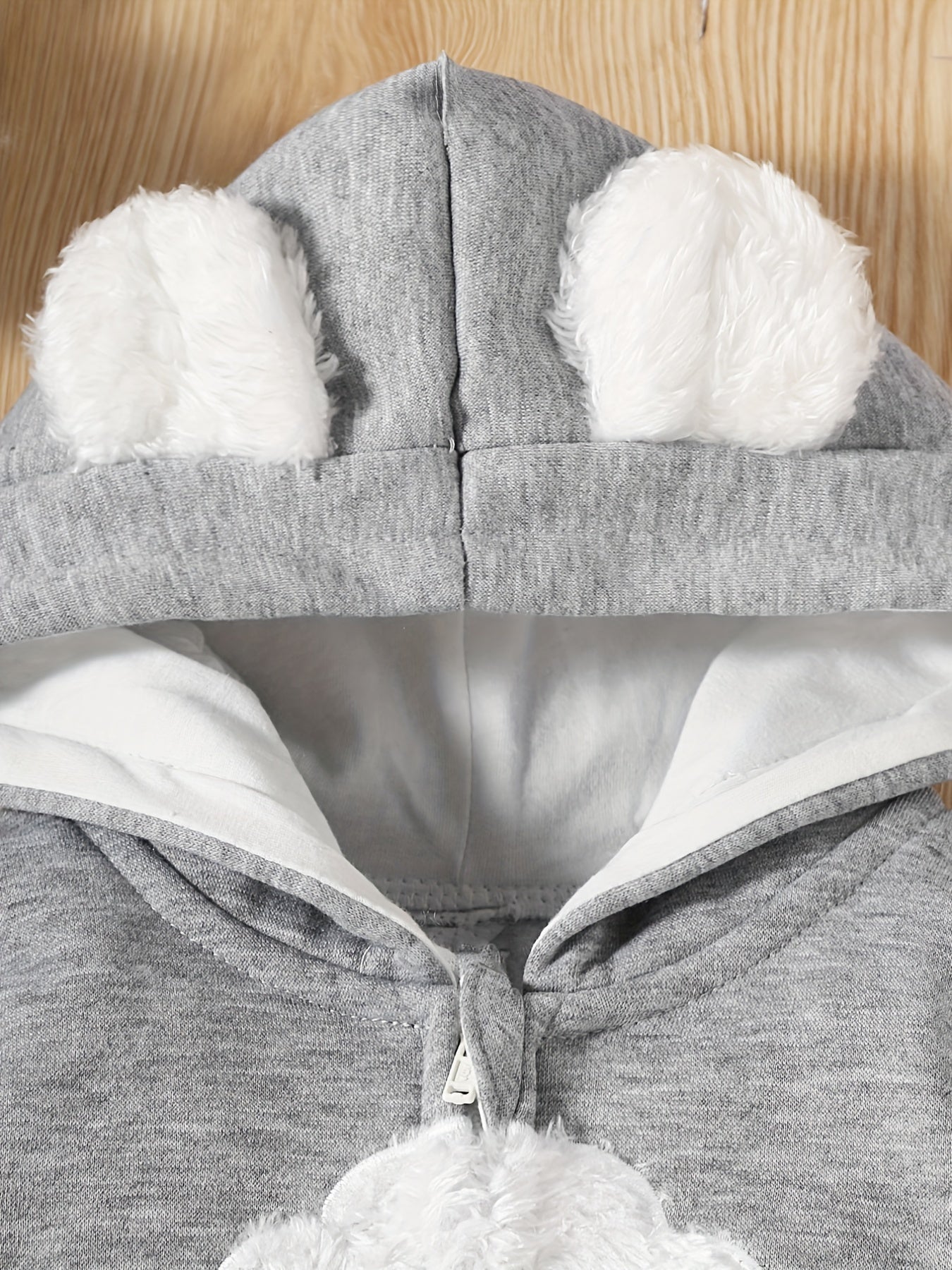 Infant Cloud Print Jumpsuit w/ Bear Ears Hood & Pocket - Newborn Baby Gift