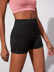 4pcs Women's High Stretch Yoga Sports Shorts With Side Pocket