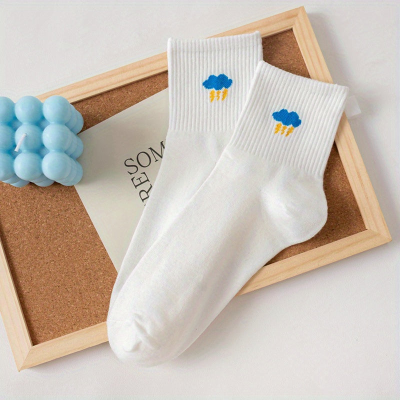 Weather Print Mid Tube Socks Women's Stockings