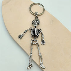 Silver Skeleton Keychain Bag Pendant For Men