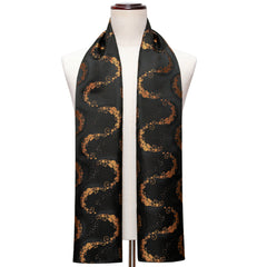 Barry Wang Mens Silk Paisley Floral Scarf Autumn Winter Shawl