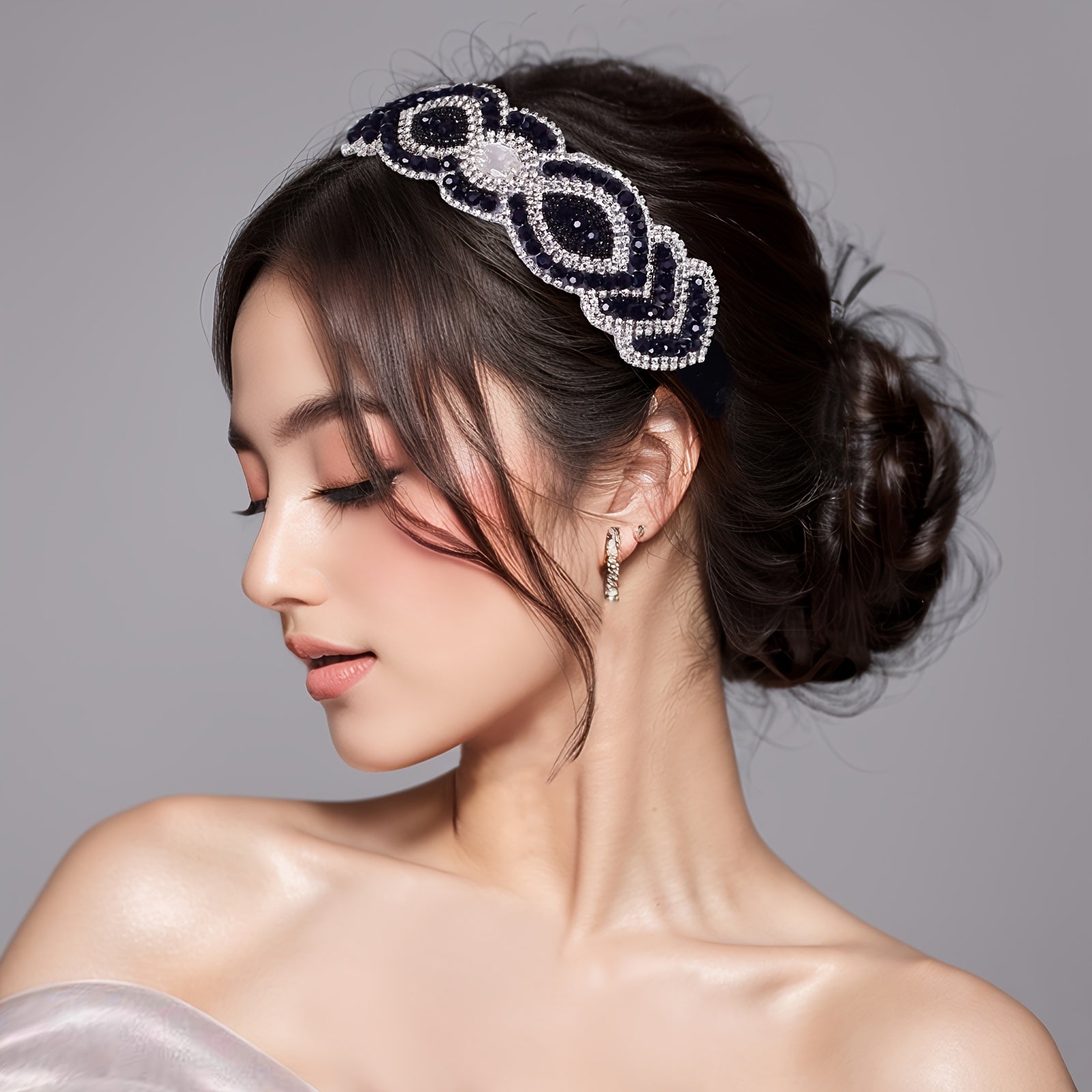 Crystal Hair Headband Vintage Hair Tie Baroque Hair Circle