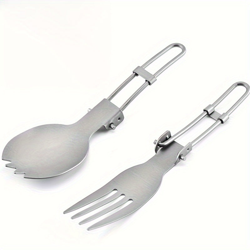 Pure Titanium Folding Tableware for Outdoor Camping Picnic