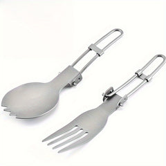 Pure Titanium Folding Tableware for Outdoor Camping Picnic