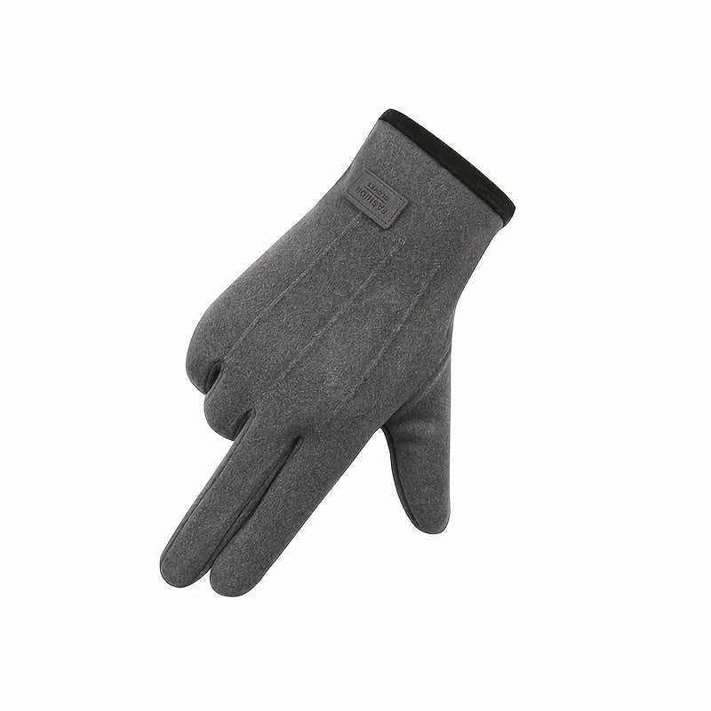 Outdoor Rabbit Velvet Touch Screen Gloves Thick Windproof Warm Gloves