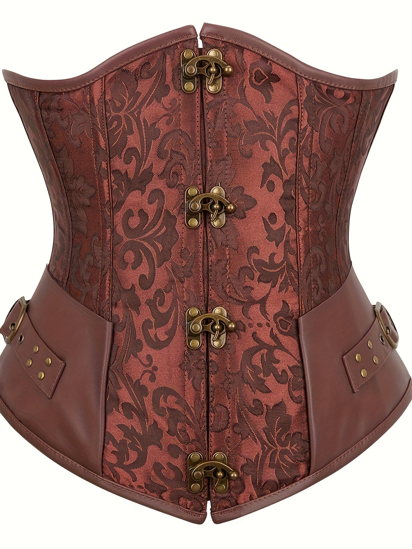 Gothic Strapless Corset Bustier Tummy Control Lace Up Jacquard Body Shaper