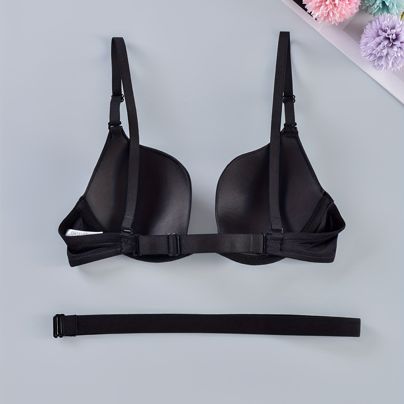 Solid Push Up Bra Comfy & Breathable Women's Lingerie