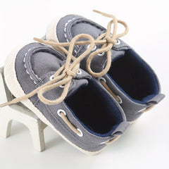Solid Lace Up Sneakers for Baby Boys Lightweight Non Slip Shoes