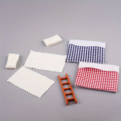 Dollhouse Miniature Furniture Bunk Bed Scene Accessories Toys