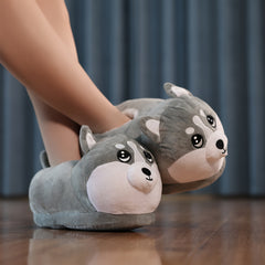 Men's Husky Plush Cozy House Slippers Anti Skid Winter Shoes