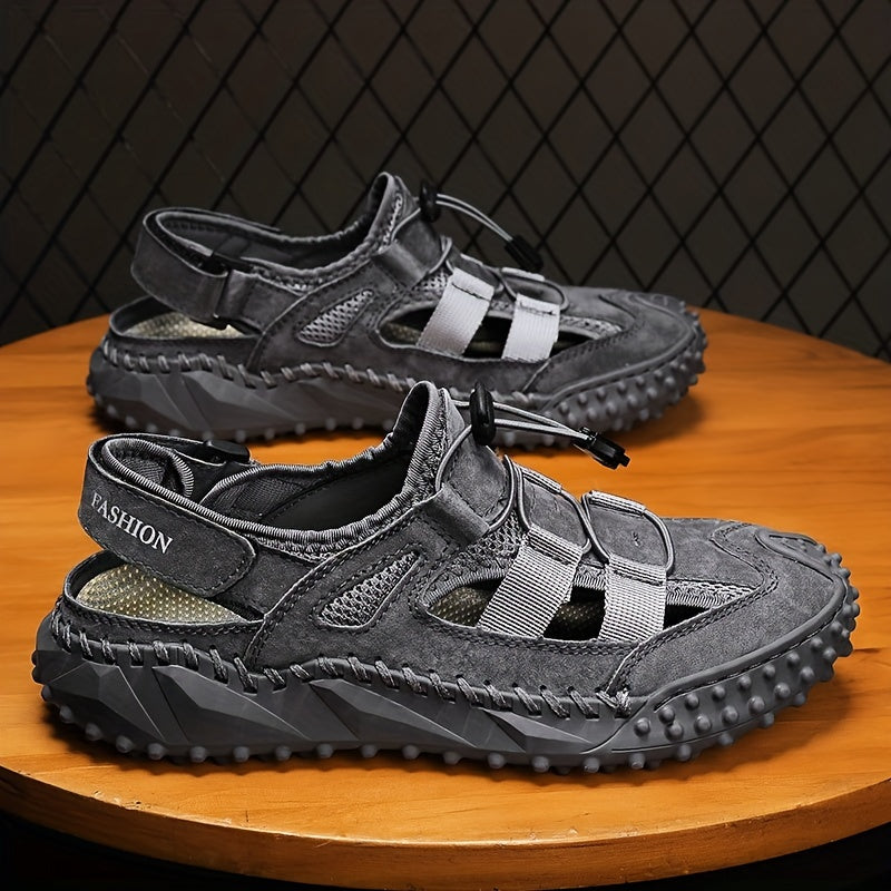 Men's Adjustable Lace Sandals Non Slip Trekking Beach Shoes