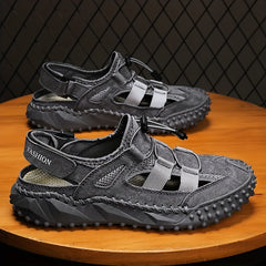 Men's Adjustable Lace Sandals Non Slip Trekking Beach Shoes