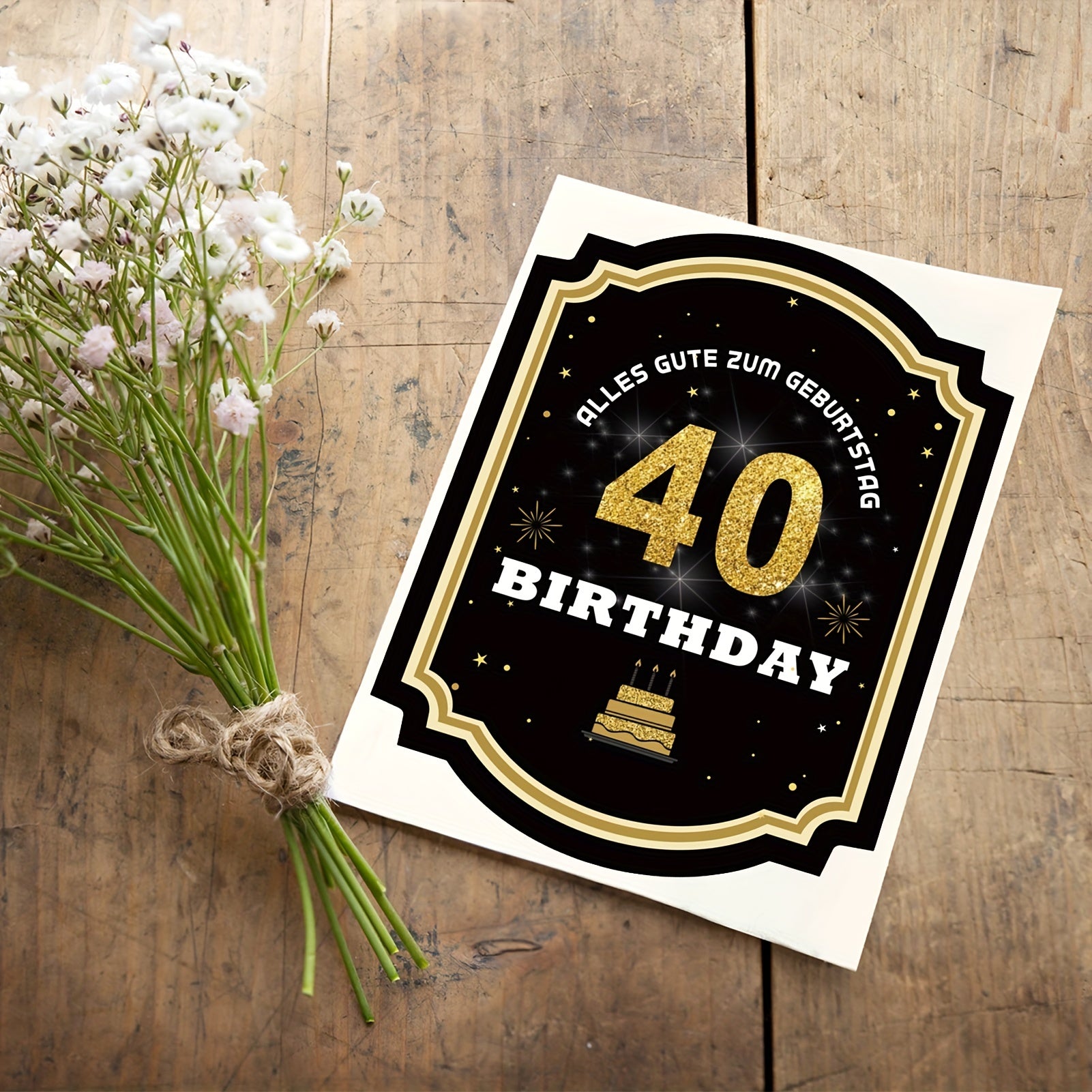 40th Birthday Bottle Labels Self Adhesive for Champagne & Sparkling Wine