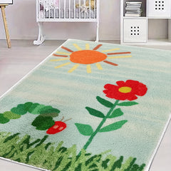 1pc Flower Area Rug Indoor Bedroom Non-slip Home Decor
