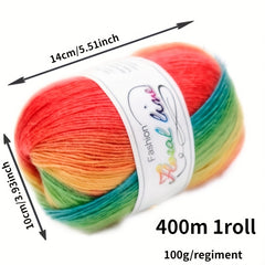 Rainbow Gradient Multicolor Yarn Thread for DIY Sweater
