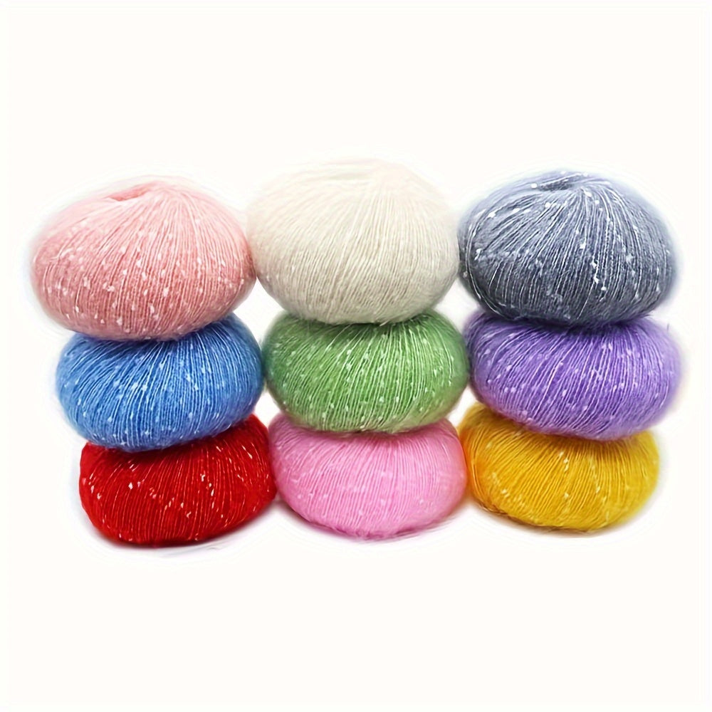 2pcs Colorful Dotted Mohair Handwoven Yarn 50g pc
