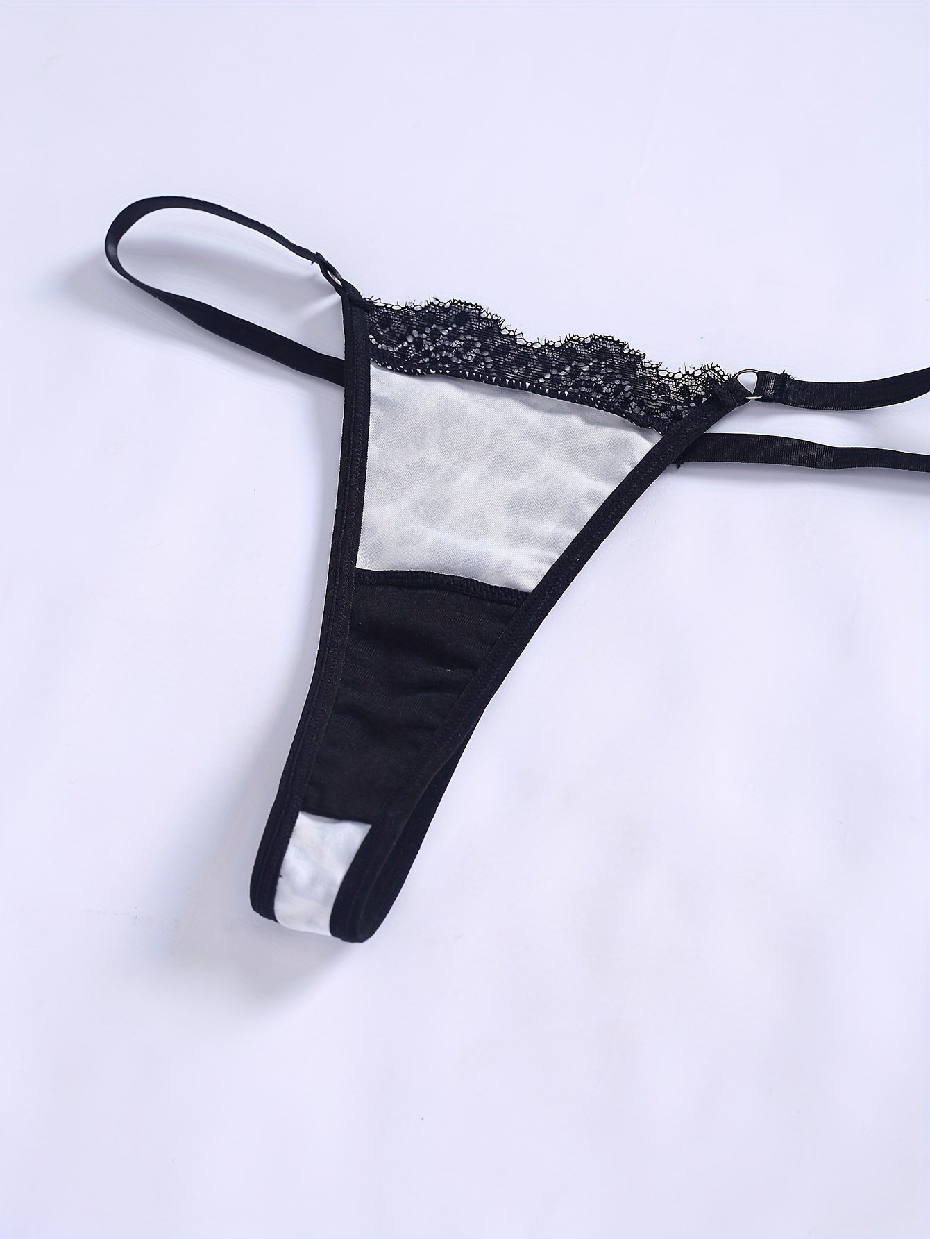 3 Pack Plus Size Sexy Thongs Set Women's Plus Leopard Print Lace G strings