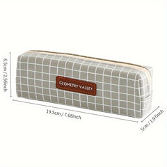 Korea Checker Pen Bag Large Capacity Stationery Storage Pencil Box