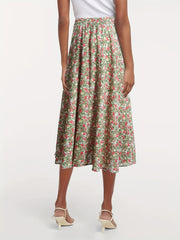 Floral Print Elastic Waist Casual Skirt for Spring & Summer