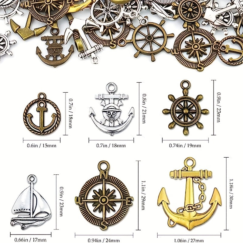 DIY Retro Zinc Alloy Jewelry Accessories Anchors Rudder Pendants