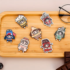 13pcs Cartoon Acrylic Pin Badges for Clothes Backpacks Hats