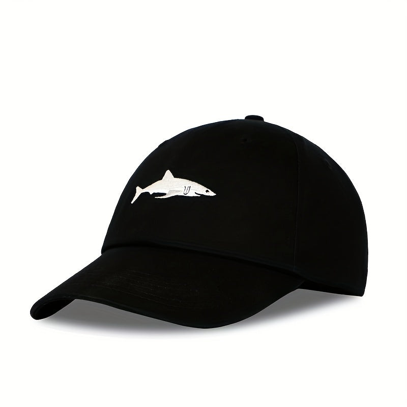 Men's Shark Pattern Washed Baseball Cap Casual Sun Hat