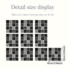 10pcs 10 Mosaic Tile Sticker PVC Wallpaper Kitchen Bathroom Decoration