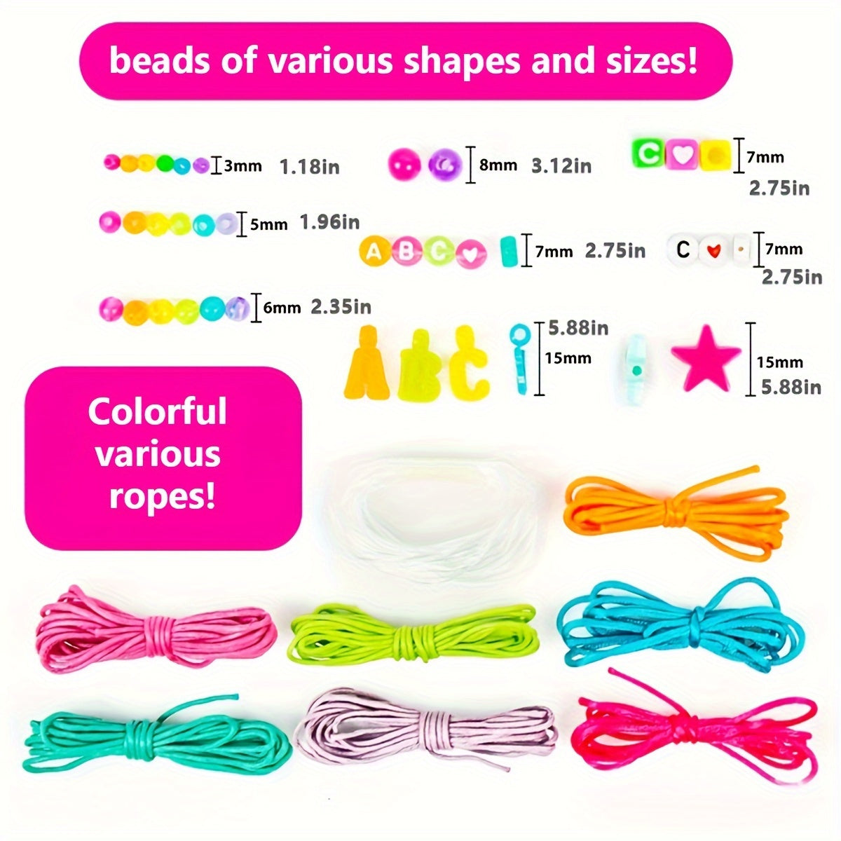 1100pcs Beads Bracelet Making Kit for Girls
