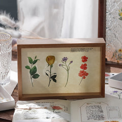 Waterproof Retro Plants Flowers Girls Sticker Set