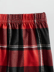 Plaid Bow Sleep Bottoms Elastic Lounge Shorts Women's Sleepwear