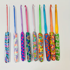 9pcs Aluminum Crochet Hooks Set Floral Crochet Kit for Beginners