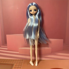 30cm Skinny Cartoon 3D Animation Face Dream Eyes 26 Flat Body Doll Toys