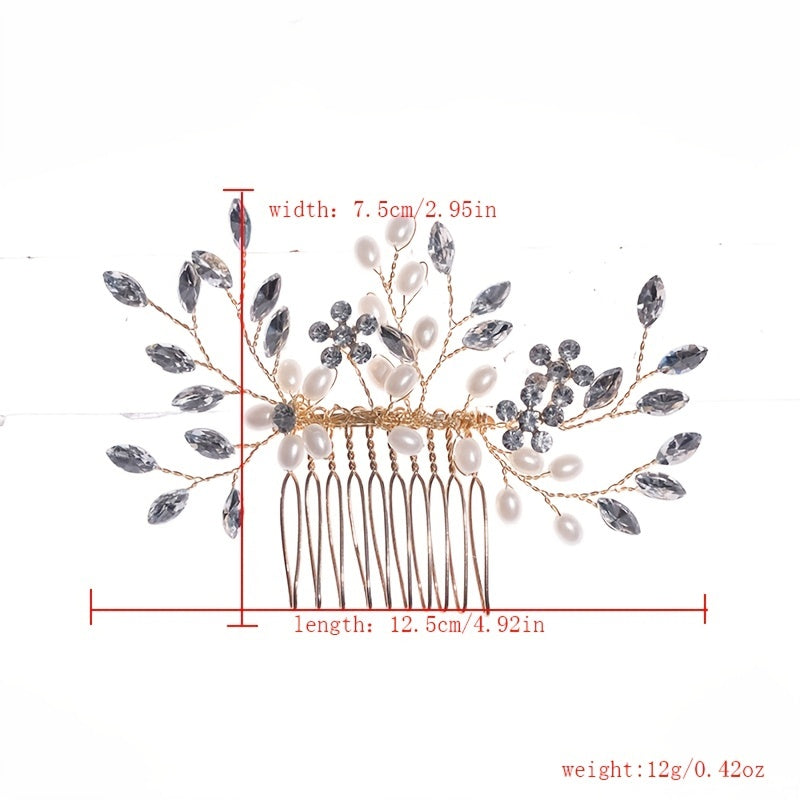 Faux Pearl Crystal Wedding Hair Comb Hair Accessories