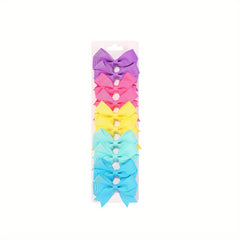 10pcs Colorful Bow Hair Clips for Baby Girls