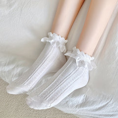 5 Pairs Ruffle Short Socks Sweet All-Match Women's Stockings Hosiery