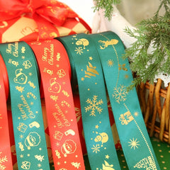 Christmas Ribbons Printed Ribbon Gift Wrapping Decoration