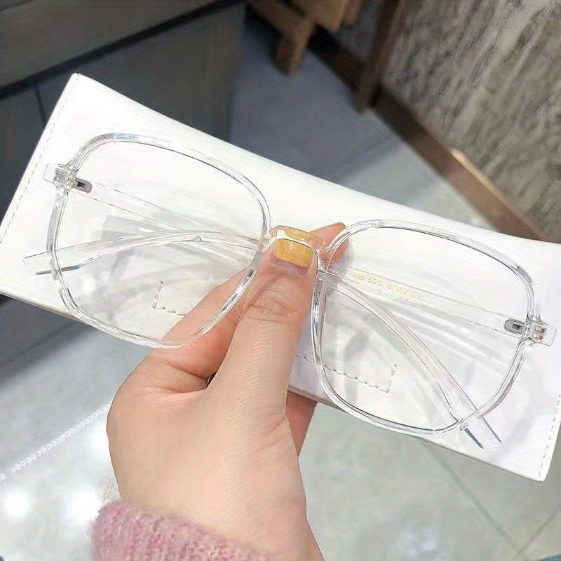 Clear Lens Glasses Oversized Minimalist Anti Light Glasses