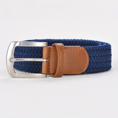 Unisex Elastic Leather Belt Men s Stretch Woven Braided Belt