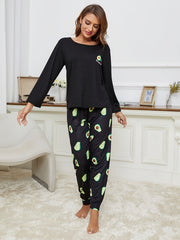 Avocado Pajama Set Long Sleeve Top & Pants Women's Loungewear