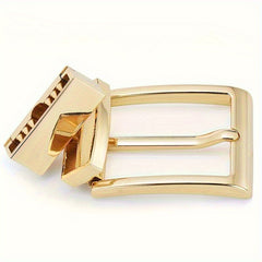 Golden Belt Buckle 360 Rotating Closure Smooth Pivot Metallic Finish