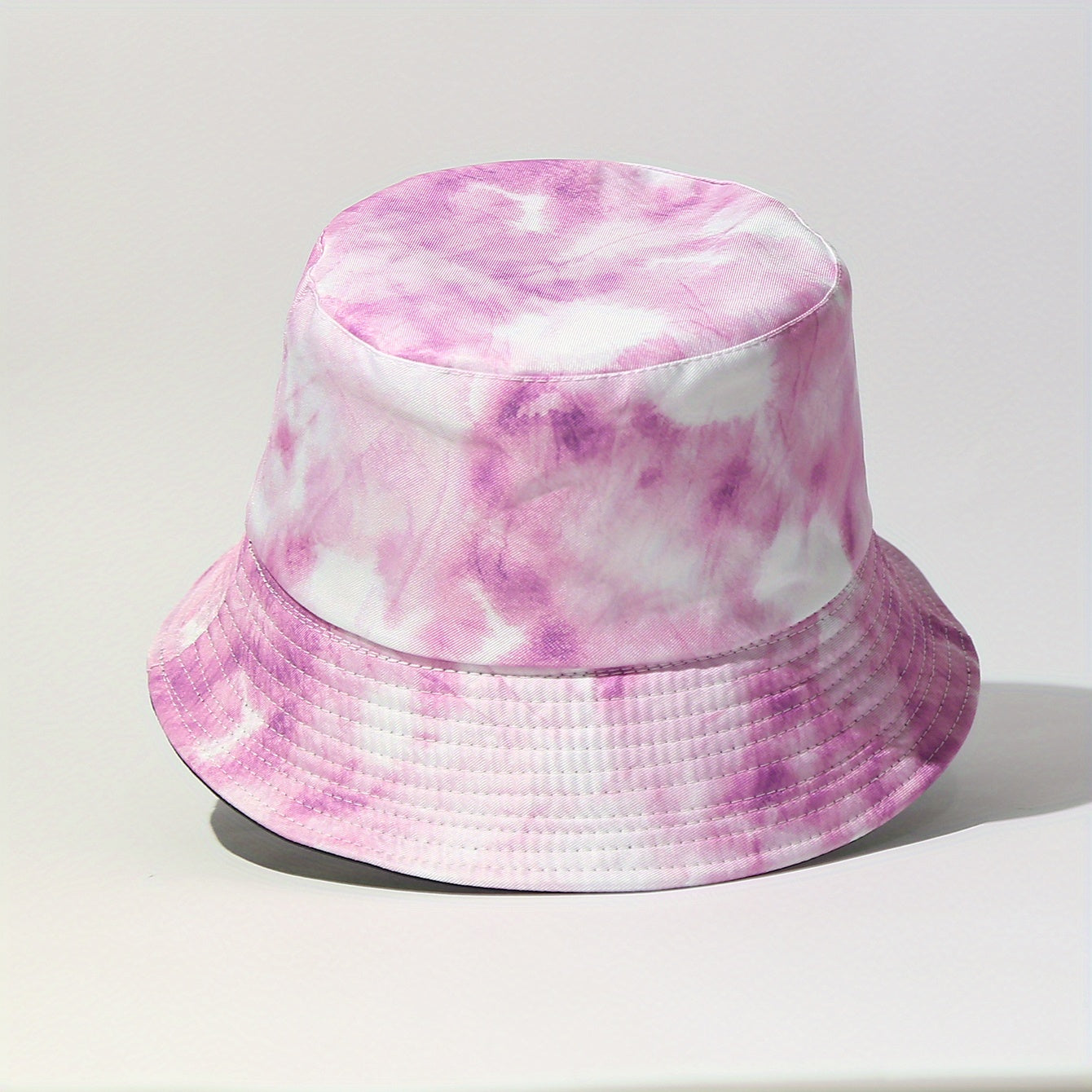 Purple Tie Dye Bucket Hat Casual Basin Hat Lightweight Sunscreen Fisherman Cap
