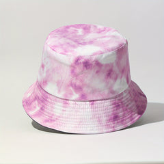 Purple Tie Dye Bucket Hat Casual Basin Hat Lightweight Sunscreen Fisherman Cap