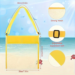 Shell Collection Pouch Storage Beach Toy Bag with Shoulder Strap