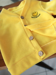 Toddler Boys Knitted Cardigan Cartoon Smile Graphic V neck Button Down Sweater